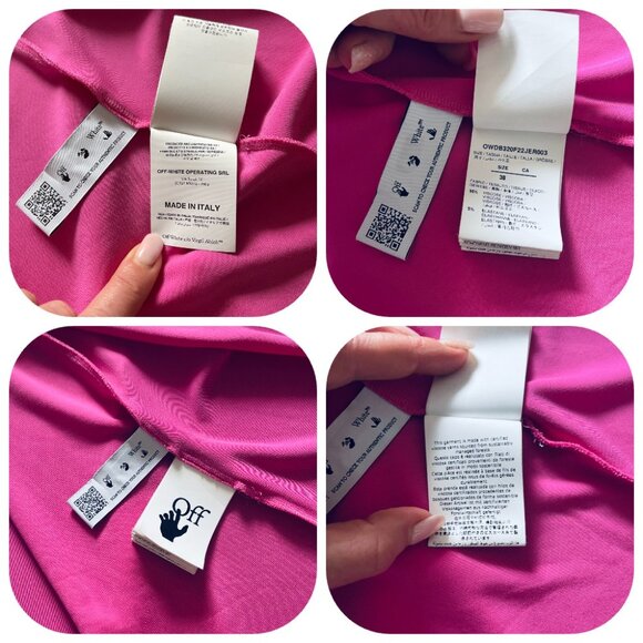 Off-White Vi-crepe See Thru Midi Dress in Fuchia - Picture 6 of 17